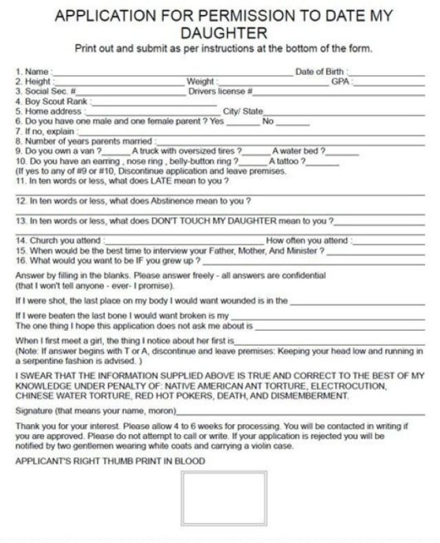application for dating my daughter joke